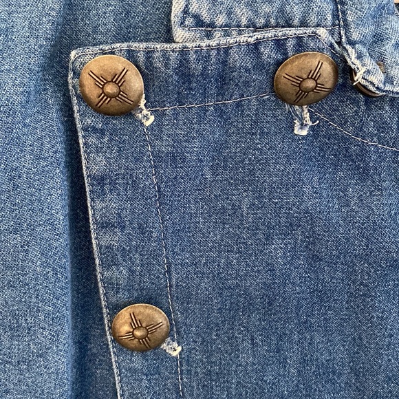 Awesome Vintage Quarter Button Up Denim Western Shirt - Picture 2 of 8